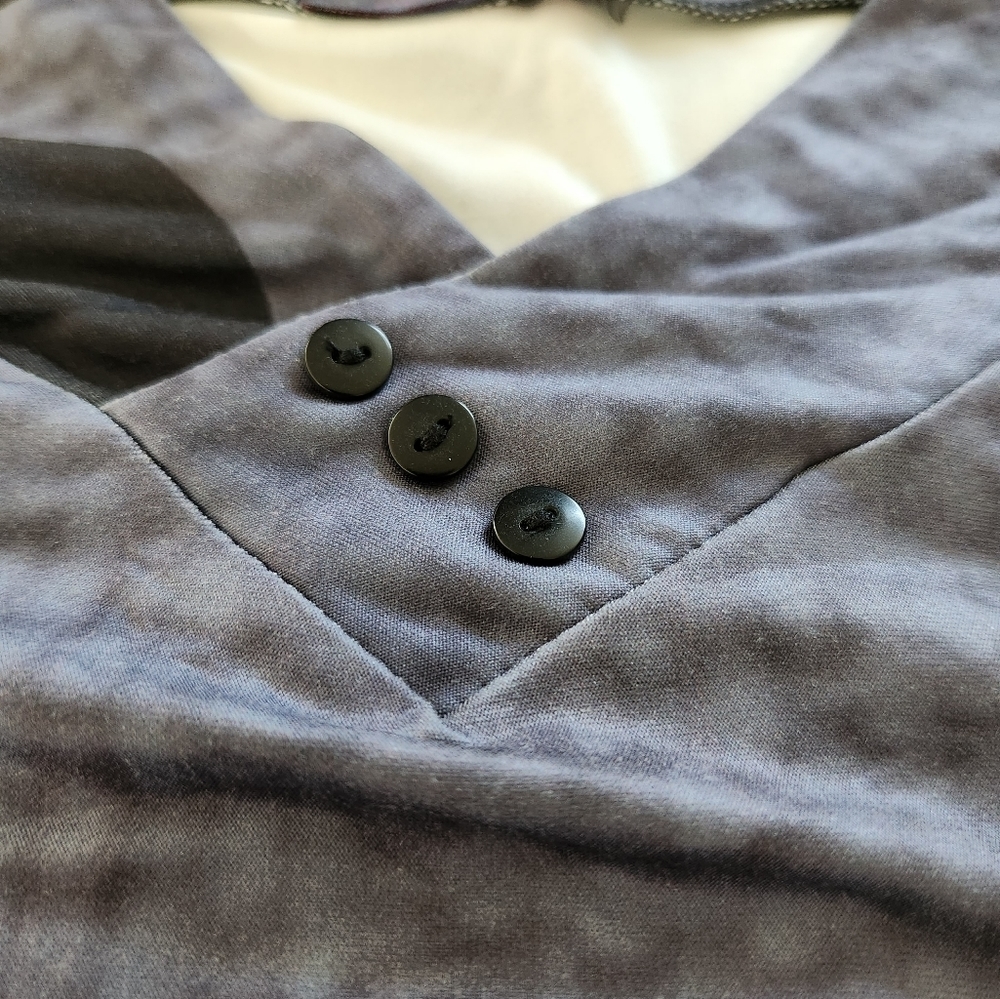 Azalea by Firmiana Plus Size Tunic Size 1X Gray Blue with polka-dots - Picture 3 of 4